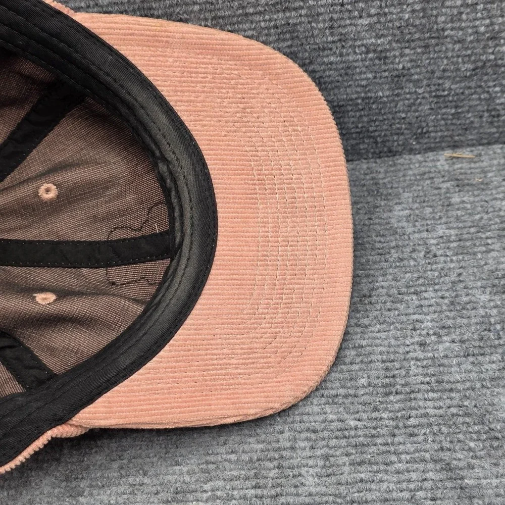 Atomic Child Hat Cap Womens‎ Strap Back Pink Corduroy Peace Sign Casual Outdoors